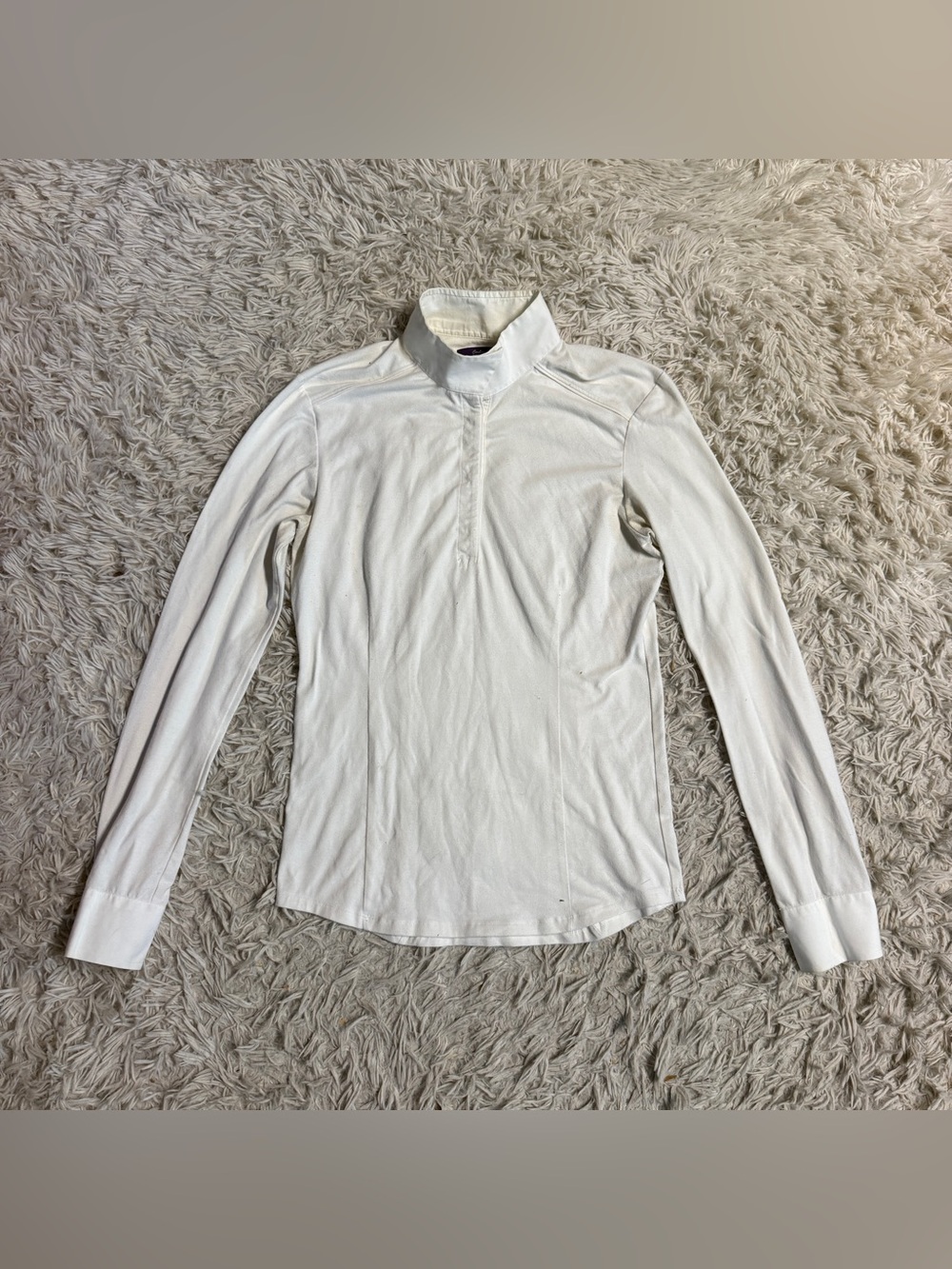 Women’s Medium White Essex Classics Long Sleeve Horseback Riding Show Shirt